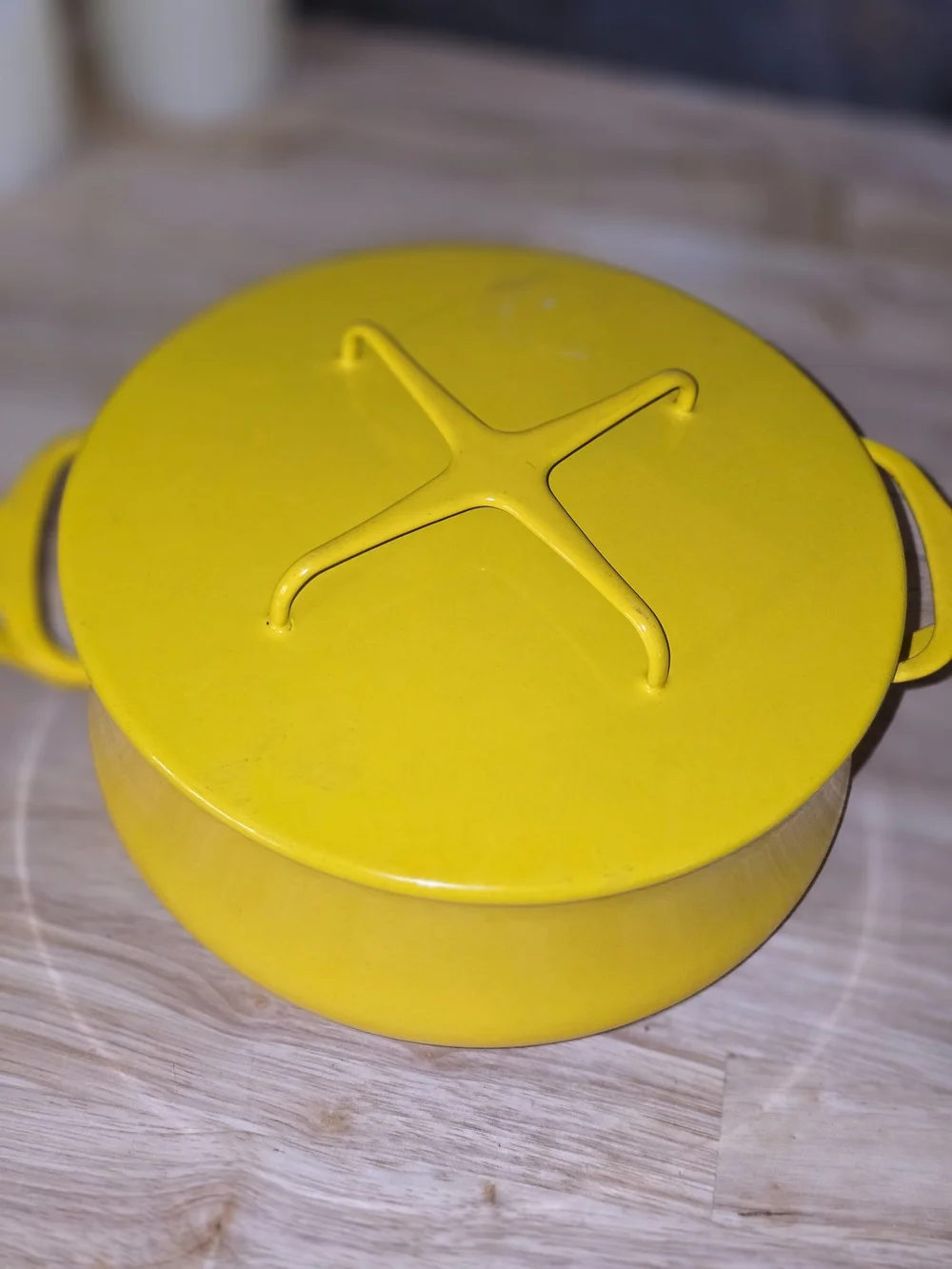 Vintage DANSK YELLOW ENAMEL France IHQ Pot